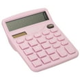 thumbnail image 1 of Uxcell Desk Calculator, 12 Digits Large LCD Display Electronic Calculator Solar Battery Dual Power, Pink, 1 of 6