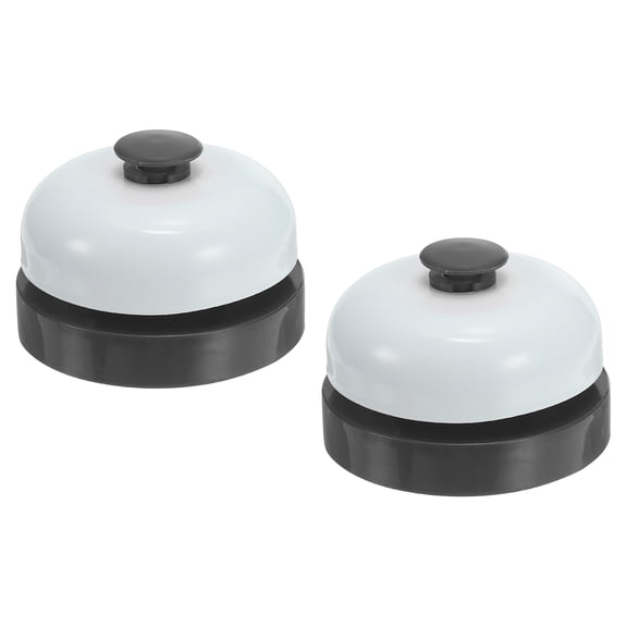 Desk Call Bell 2.5" Diameter, Dinner Desk Front Bell, Black/White 2Pcs