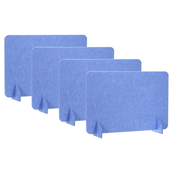 Uxcell Desk Divider, 4 Set 24 x 16 Inch Acoustic Freestanding Desk Divider Desk Privacy Panel with 8 Pcs Support Feet for Library Office Workstation,Blue