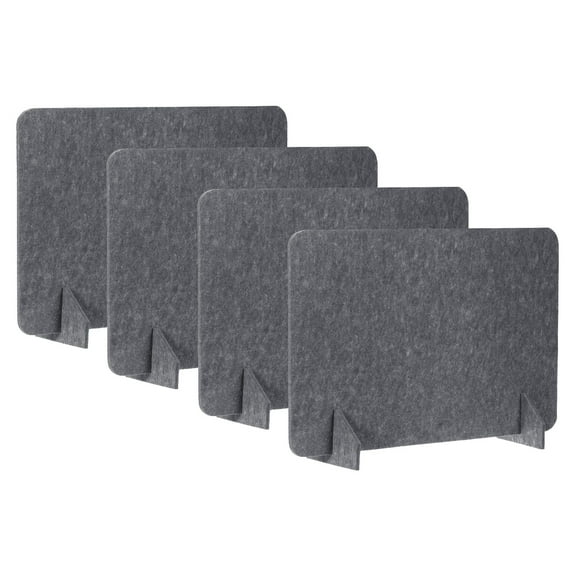 Uxcell Desk Divider, 4 Set 24 x 16 Inch Acoustic Freestanding Desk Divider Desk Privacy Panel with 8 Pcs Support Feet for Library Office Workstation,Dark Grey