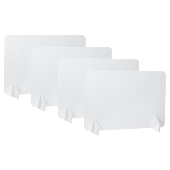 Uxcell Desk Divider, 4 Set 24 x 16 Inch Acoustic Freestanding Desk Divider Desk Privacy Panel with 8 Pcs Support Feet for Library Office Workstation,White