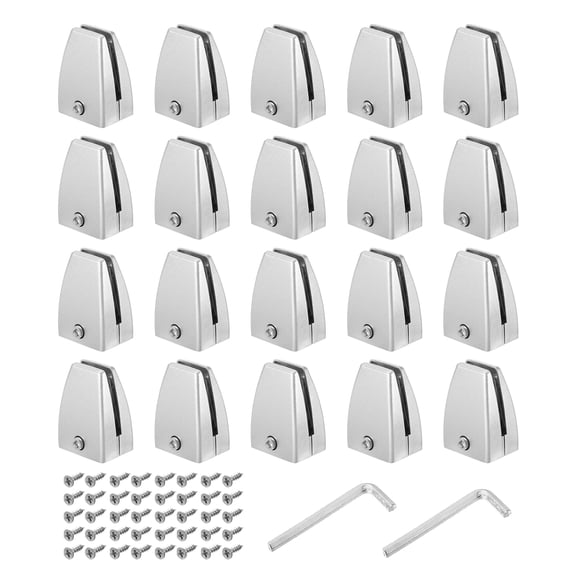 Uxcell Desk Partition Clips for 2-18mm Thick Partition Guard Bracket Support for Holding Screen, Silver 20pcs