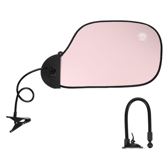 Uxcell Desk Shade, 22.8" Adjustable Cubicle Shade with Suction Cup and Clip Portable Foldable Cubicle Light Shield for Block Overhead Light Privacy Glare Reduction, Pink