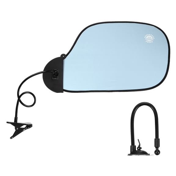 Uxcell Desk Shade, 22.8" Adjustable Cubicle Shade with Suction Cup and Clip Portable Foldable Cubicle Light Shield for Block Overhead Light Privacy Glare Reduction, Blue