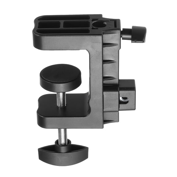 Uxcell Desk Table Mount Clamp 2.3" Hole Dia Bracket C-Clamp Thickened Dual-Purpose Cantilever Bracket Clip with Adjustable Screw Plastic Handle for Microphone Arm Lamp Stand, Black