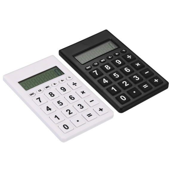 Uxcell Desktop Calculator, 2 Pack 8 Digit LCD Display Portable Desk Calculator Standard Function Style 2, White Black