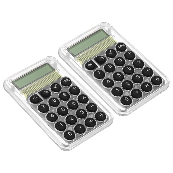 Uxcell Desktop Calculator, 2 Pack 8 Digit Mini Pocket Portable Desk Calculator Standard Function Style 1, Black