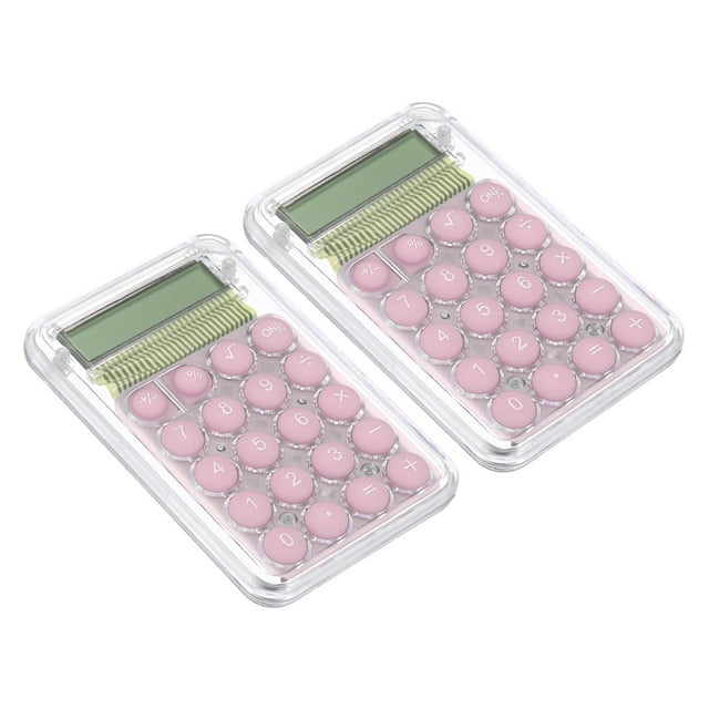 Uxcell Desktop Calculator, 2 Pack 8 Digit Mini Pocket Portable Desk Calculator Standard Function Style 1, Pink