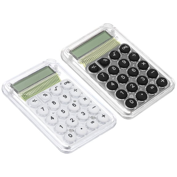 Uxcell Desktop Calculator, 2 Pack 8 Digit Mini Pocket Portable Desk Calculator Standard Function Style 1, White Black