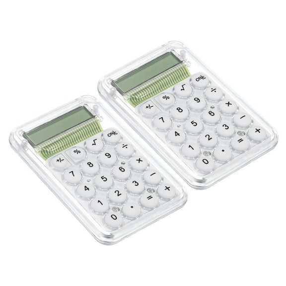 Uxcell Desktop Calculator, 2 Pack 8 Digit Mini Pocket Portable Desk Calculator Standard Function Style 1, White