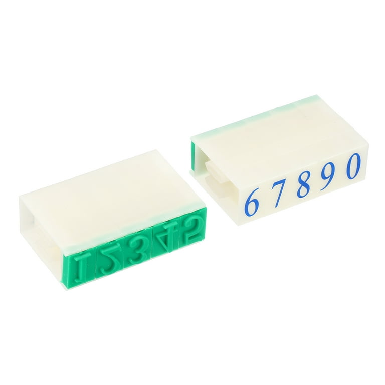 Uxcell Detachable Number Stamps Numeral 0-9 Number Stamp Combination Set  Number Stamper Font Size 13x8mm, 2 Set