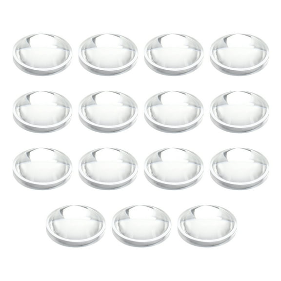 Uxcell Diameter 20mm Flat Convex Lens, 15 Pcs Height 7.5mm PMMA Acrylic LED Optical Convex Condenser Lens with Edge for Flashlight Car Bike Head Lamp Spotlight, Transparent