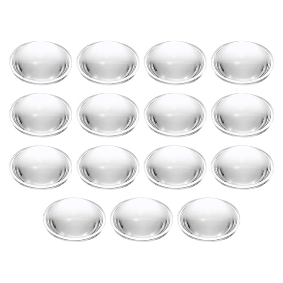 Uxcell Diameter 23mm Flat Convex Lens, 15 Pcs Height 8mm Acrylic LED Optical Convex Condenser Lens with Edge for Flashlight Car Bike Head Lamp Spotlight, Transparent