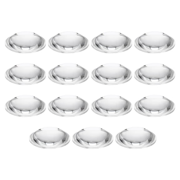 Uxcell Diameter 27.8mm Flat Convex Lens, 15 Pcs Height 8mm PMMA Acrylic LED Optical Convex Condenser Lens with Edge for Flashlight Car Bike Head Lamp Spotlight, Transparent