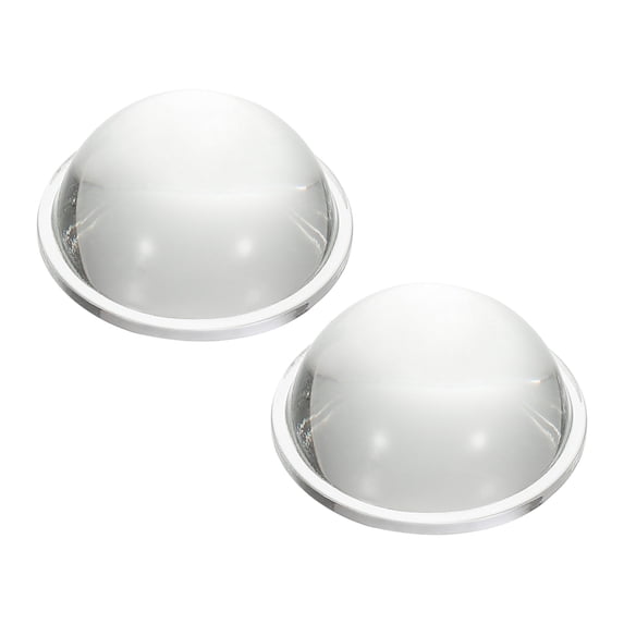 Uxcell Diameter 30mm Flat Convex Lens, 2 Pcs Height 14mm High Borosilicate Glass LED Optical Convex Condenser Lens with Edge for Flashlight Car Bike Head Lamp Spotlight, Clear 2mm