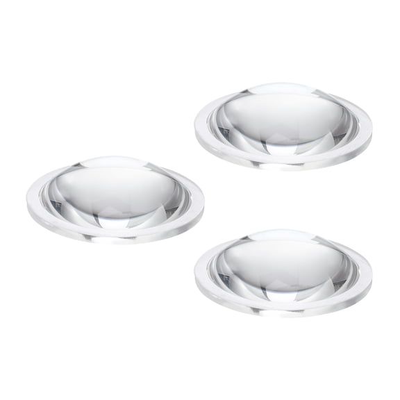 Uxcell Diameter 38mm Flat Convex Lens, 3 Pcs Height 11.2mm PMMA Acrylic LED Optical Convex Condenser Lens with Edge for Flashlight Car Bike Head Lamp Spotlight, Transparent