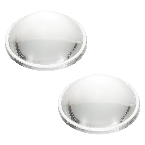 Uxcell Diameter 44mm Flat Convex Lens, 2 Pcs Height 17.5mm High Borosilicate Glass LED Optical Convex Condenser Lens with Edge for Flashlight Car Bike Head Lamp Spotlight, Clear 2.8mm