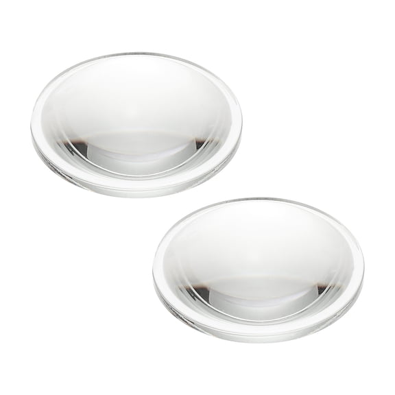 Uxcell Diameter 46mm Flat Convex Lens, 2 Pcs Height 13mm High Borosilicate Glass LED Optical Convex Condenser Lens with Edge for Flashlight Car Bike Head Lamp Spotlight, Clear 3mm