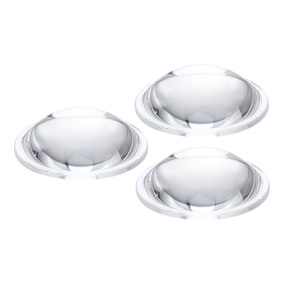 Uxcell Diameter 48mm Flat Convex Lens, 3 Pcs Height 14mm PMMA Acrylic LED Optical Convex Condenser Lens with Edge for Flashlight Car Bike Head Lamp Spotlight, Transparent