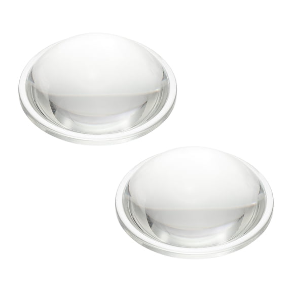 Uxcell Diameter 50mm Flat Convex Lens, 2 Pcs Height 19mm High Borosilicate Glass LED Optical Convex Condenser Lens with Edge for Flashlight Car Bike Head Lamp Spotlight, Clear 3mm