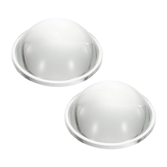 Uxcell Diameter 50mm Flat Convex Lens, 2 Pcs Height 22mm High Borosilicate Glass LED Optical Convex Condenser Lens with Edge for Flashlight Car Bike Head Lamp Spotlight, Clear 3mm