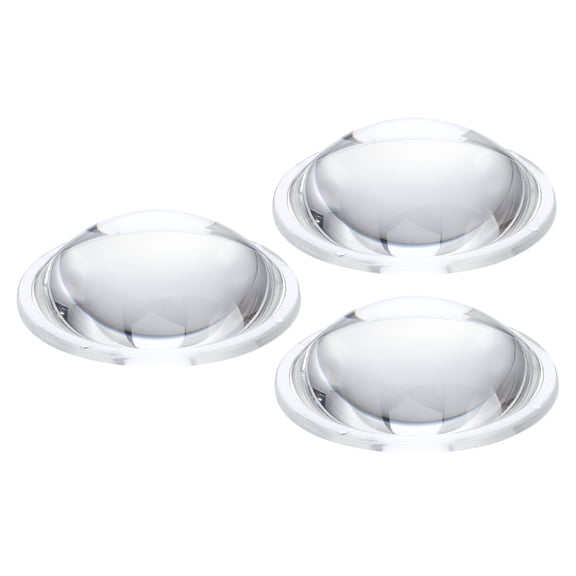 Uxcell Diameter 56mm Flat Convex Lens, 3 Pcs Height 15mm PMMA Acrylic LED Optical Convex Condenser Lens with Edge for Flashlight Car Bike Head Lamp Spotlight, Transparent
