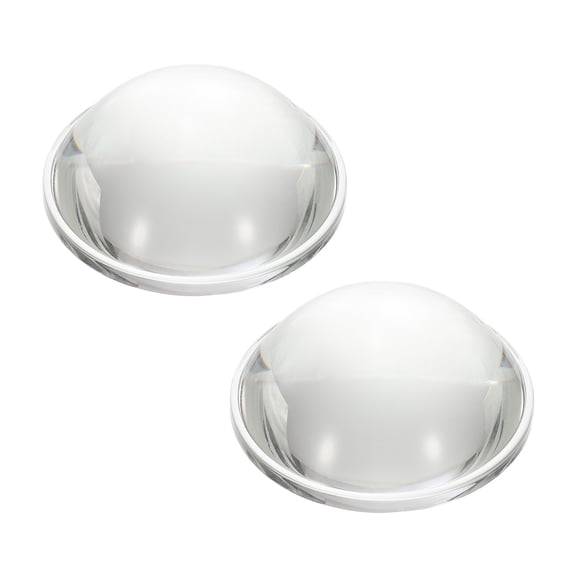 Uxcell Diameter 57mm Flat Convex Lens, 2 Pcs Height 24mm High Borosilicate Glass LED Optical Convex Condenser Lens with Edge for Flashlight Car Bike Head Lamp Spotlight, Clear 3.5mm