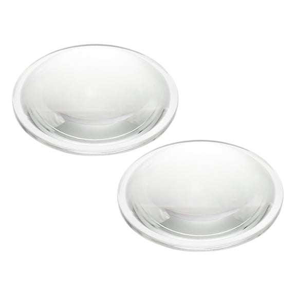 Uxcell Diameter 66.7mm Flat Convex Lens, 2 Pcs Height 19mm High Borosilicate Glass LED Optical Convex Condenser Lens Beam Angle 90 for Flashlight Bike Head Lamp, Clear 3mm