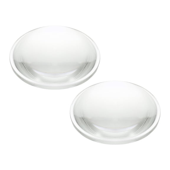 Uxcell Diameter 66mm Flat Convex Lens, 2 Pcs Height 24mm High Borosilicate Glass LED Optical Convex Condenser Lens with Edge for Flashlight Car Bike Head Lamp Spotlight, Clear 3mm