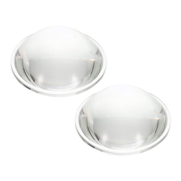 Uxcell Diameter 67mm Flat Convex Lens, 2 Pcs Height 25mm High Borosilicate Glass LED Optical Convex Condenser Lens with Edge for Flashlight Car Bike Head Lamp Spotlight, Clear 3.5mm