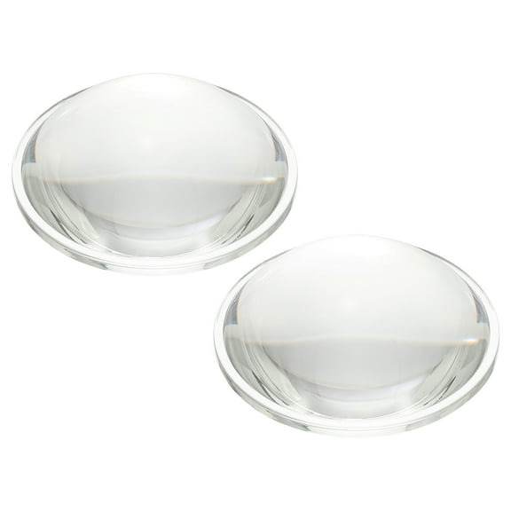 Uxcell Diameter 74mm Flat Convex Lens, 2 Pcs Height 26mm High Borosilicate Glass LED Optical Convex Condenser Lens with Edge for Flashlight Car Bike Head Lamp Spotlight, Clear 3.5mm