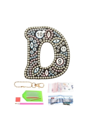 Diamond Art Keychains, 1 PCS DIY Crystal Rhinestones Key Chain for Gift, D