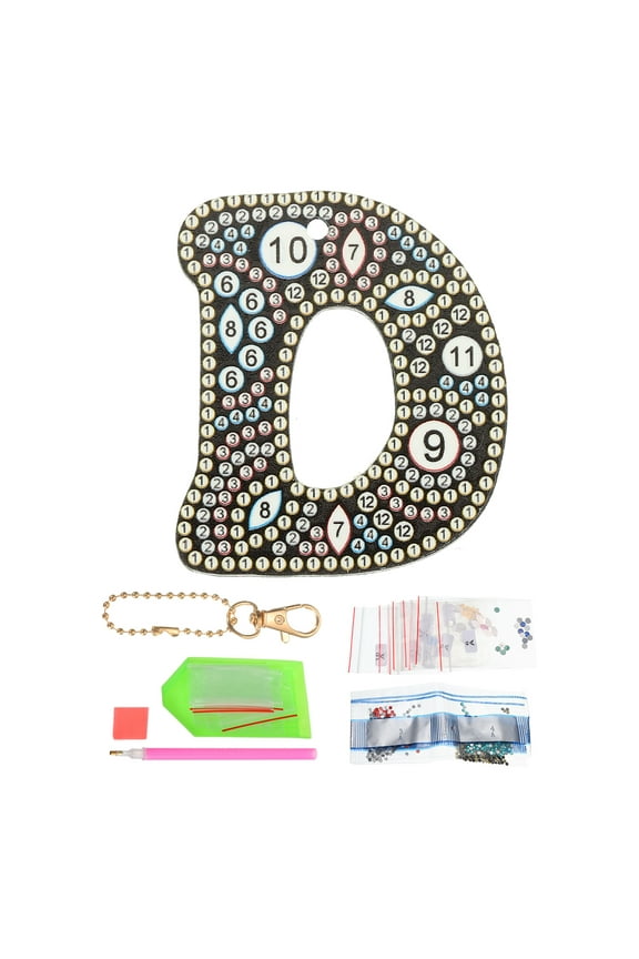Diamond Art Keychains, 1 PCS DIY Crystal Rhinestones Key Chain for Gift, D