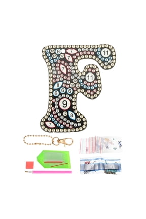 Diamond Art Keychains, 1 PCS DIY Crystal Rhinestones Key Chain for Gift, F