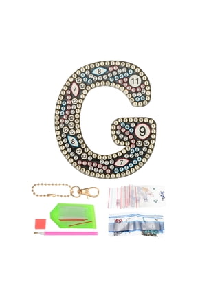 Diamond Art Keychains, 1 PCS DIY Crystal Rhinestones Key Chain for Gift, G