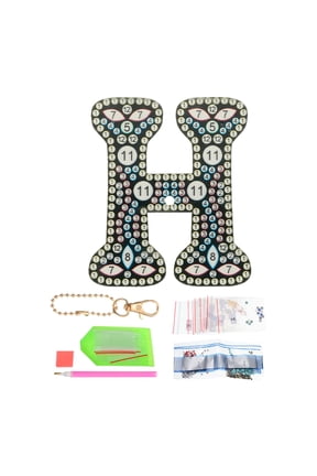 Diamond Art Keychains, 1 PCS DIY Crystal Rhinestones Key Chain for Gift, H