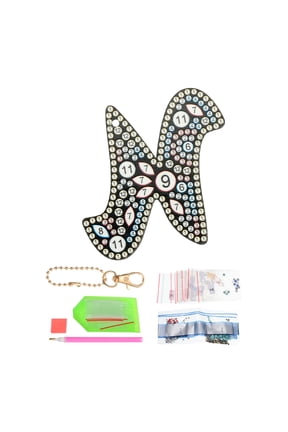 Diamond Art Keychains, 1 PCS DIY Crystal Rhinestones Key Chain for Gift, N