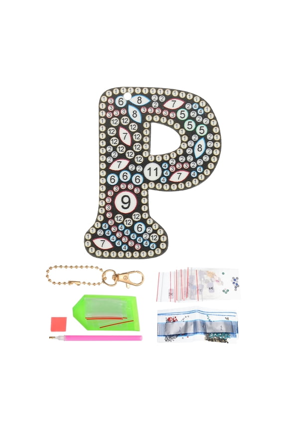 Diamond Art Keychains, 1 PCS DIY Crystal Rhinestones Key Chain for Gift, P