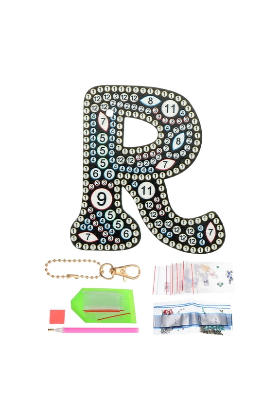 Diamond Art Keychains, 1 PCS DIY Crystal Rhinestones Key Chain for Gift, R