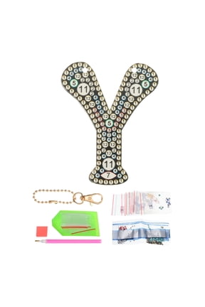Diamond Art Keychains, 1 PCS DIY Crystal Rhinestones Key Chain for Gift, Y