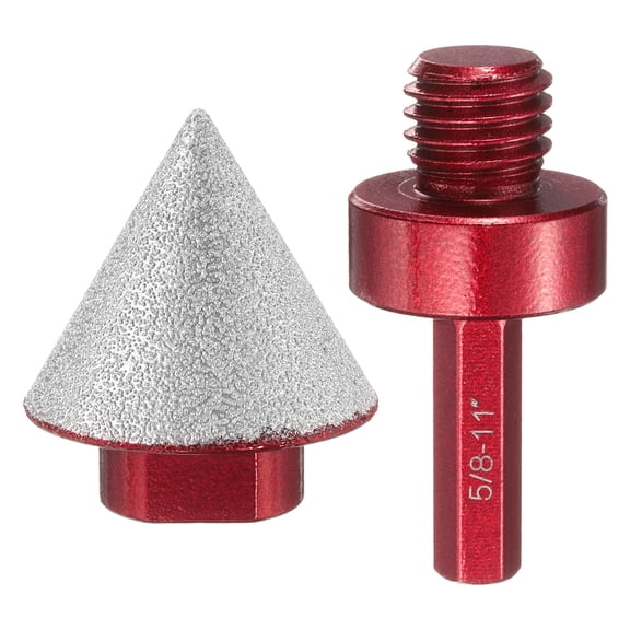 Uxcell Diamond Beveling Chamfer Bits 1.49" Dia 5/8-11 Thread Cone Bit with Adapter