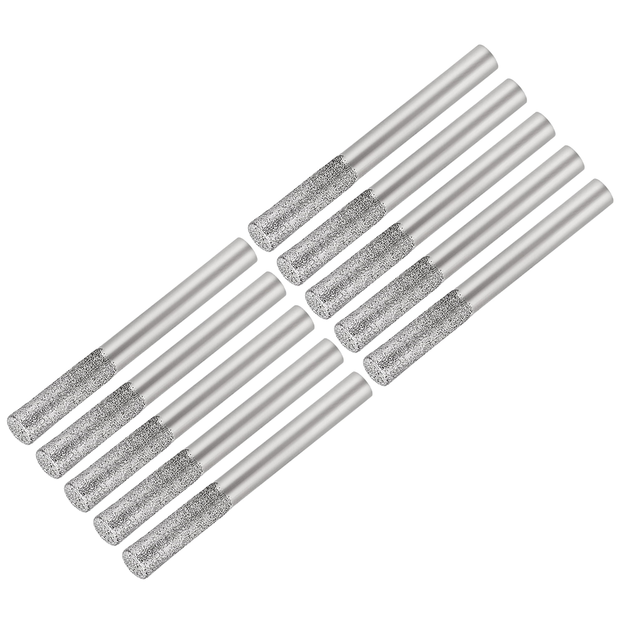 Uxcell Diamond Burrs Grinding Drill Bits for Rotary Tool 1/4Inch Shank 6mm Cylindrical 150 Grit