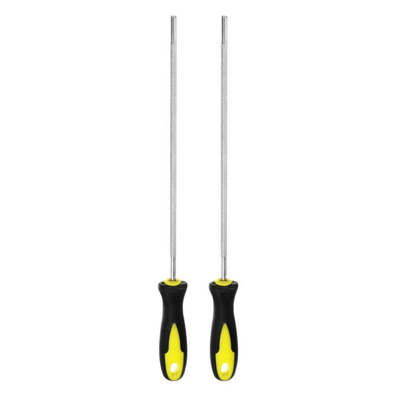Uxcell Diamond Chainsaw File 3/16"(4.8mm) High Hardness Round Cut Sharpen Rasp with Plastic Handle