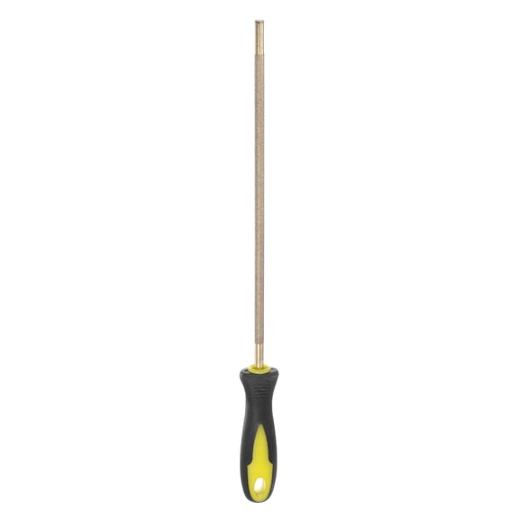 Uxcell Diamond Chainsaw File 7/32"(5.5mm) 80 Grits Round Cut Sharpen Rasp with Plastic Handle for Chain Saw Polishing