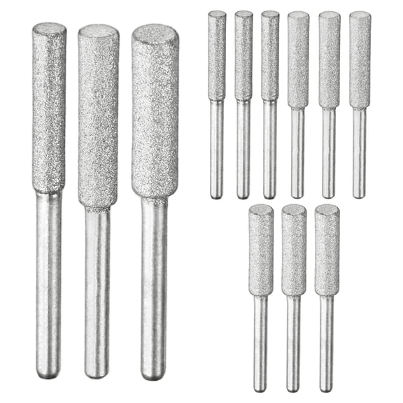 Uxcell Diamond Chainsaw Sharpener [12pcs] - Chainsaw Sharpening for Chain Saw, Jewelry, Stone, Wood- [Silver- 5/32 Inch,3/16 Inch,7/32 Inch]