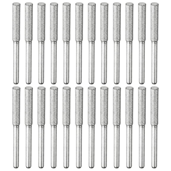 Uxcell Diamond Chainsaw Sharpener [24pcs] - Chainsaw Sharpening for Chain Saw, Jewelry, Stone, Wood- [Silver- 5/32 Inch]