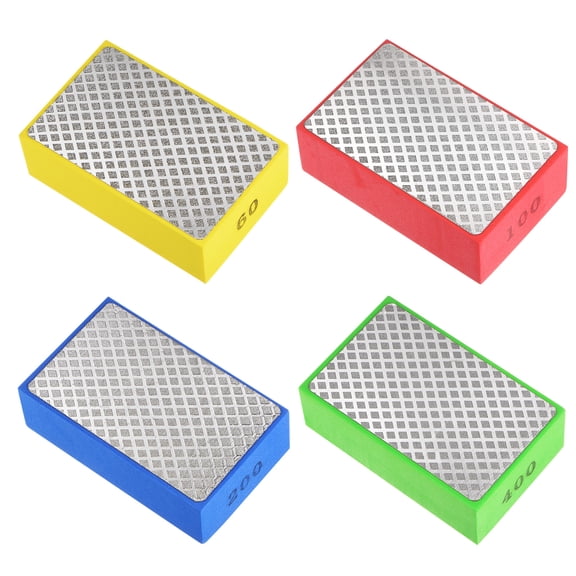 Uxcell Diamond Polishing Pad Set(4pcs) 60# 100# 200# 400# Grits Mesh Surface