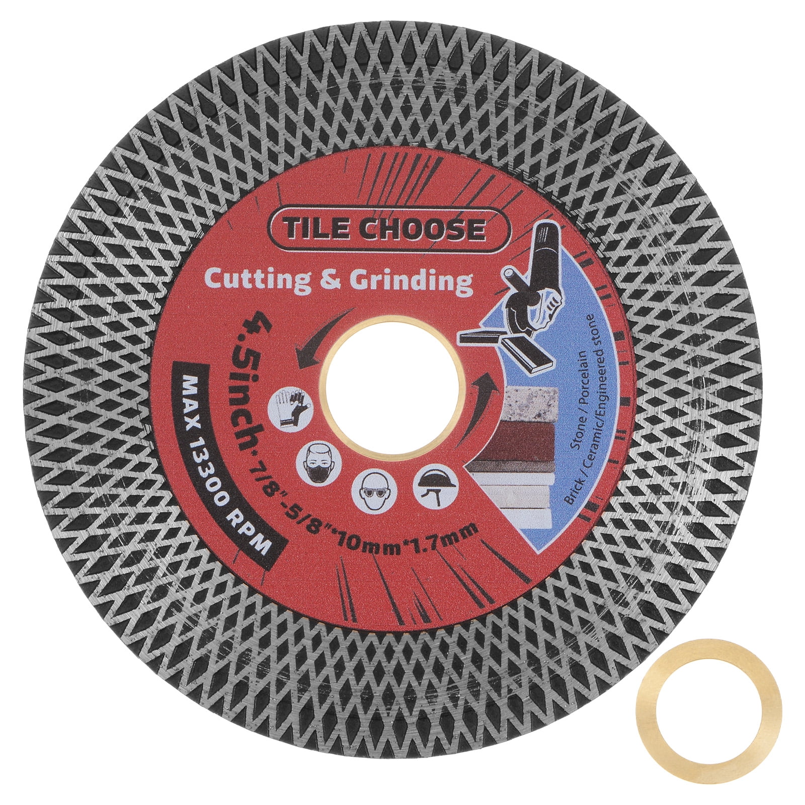 5" Diamond Grinding Blade For Granite, Marble & Tile - Double-Sided Arbor 5/8-11, Cutting & Grinding In One