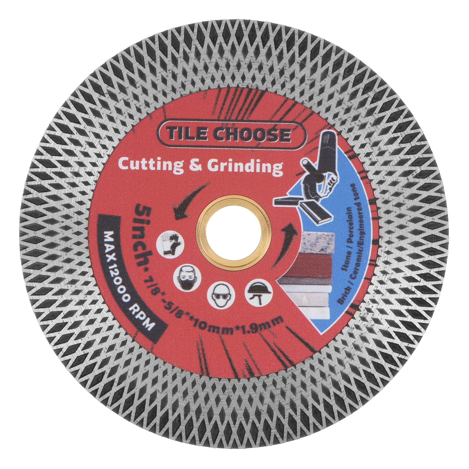 Uxcell Diamond Porcelain Tile Saw Blade 5" Super Thin Diamond Cutting