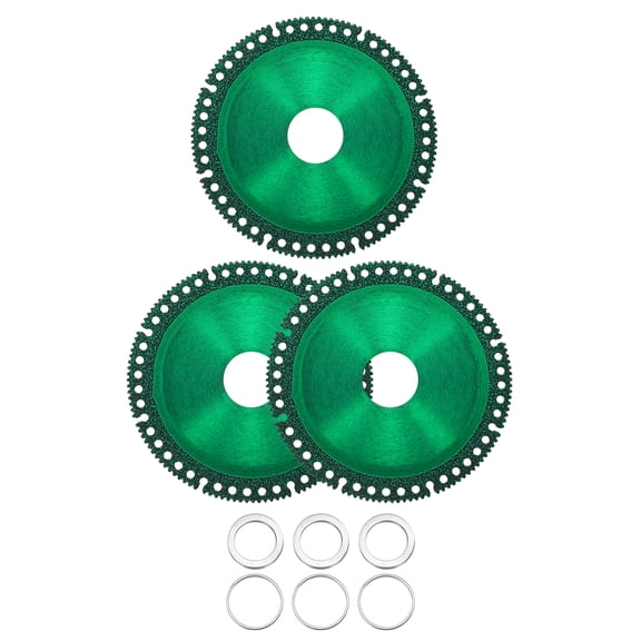 Uxcell Diamond Saw Blade Metal Alloy Cutting Wheels Cutting Disc for Cutting Metal Stone Green 4" 3 Pcs